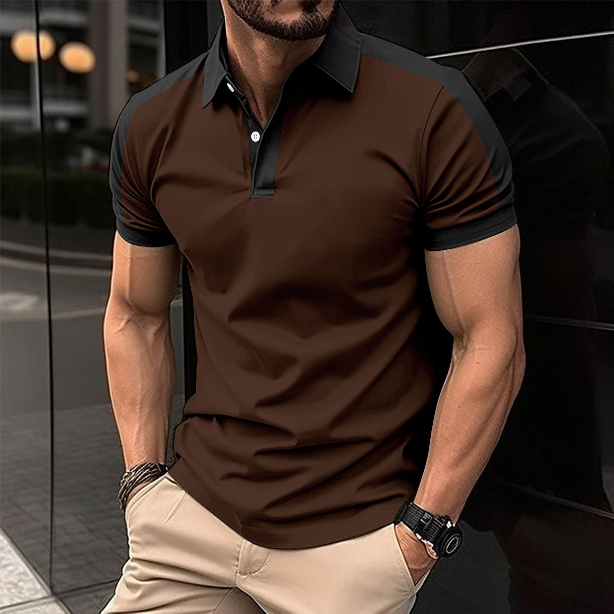Polo Homme Col Fendu Élégant – 6 Tailles – Dropvet Polo Homme Col Fendu Élégant – 6 Tailles – Image 8