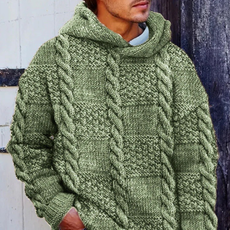 Pull Capuche Homme Torsadé absolument Chaleureux – 6 Tailles – Dropvet pull capuche homme