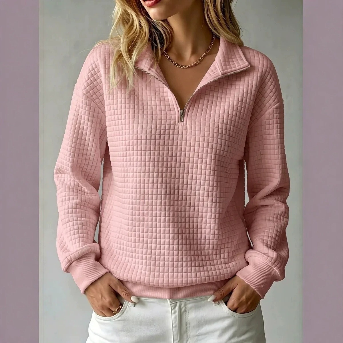 Sweat Femme Col Zippé super Confortable – 10 Coloris – Dropvet Sweat Femme Col Zippé super Confortable – 10 Coloris – Image 2