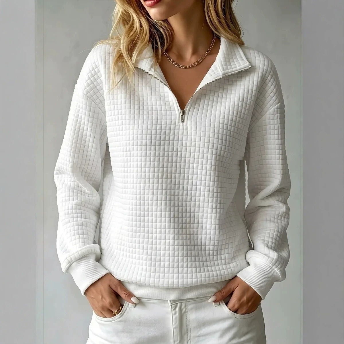 Sweat Femme Col Zippé super Confortable – 10 Coloris – Dropvet Sweat Femme Col Zippé super Confortable – 10 Coloris – Image 4